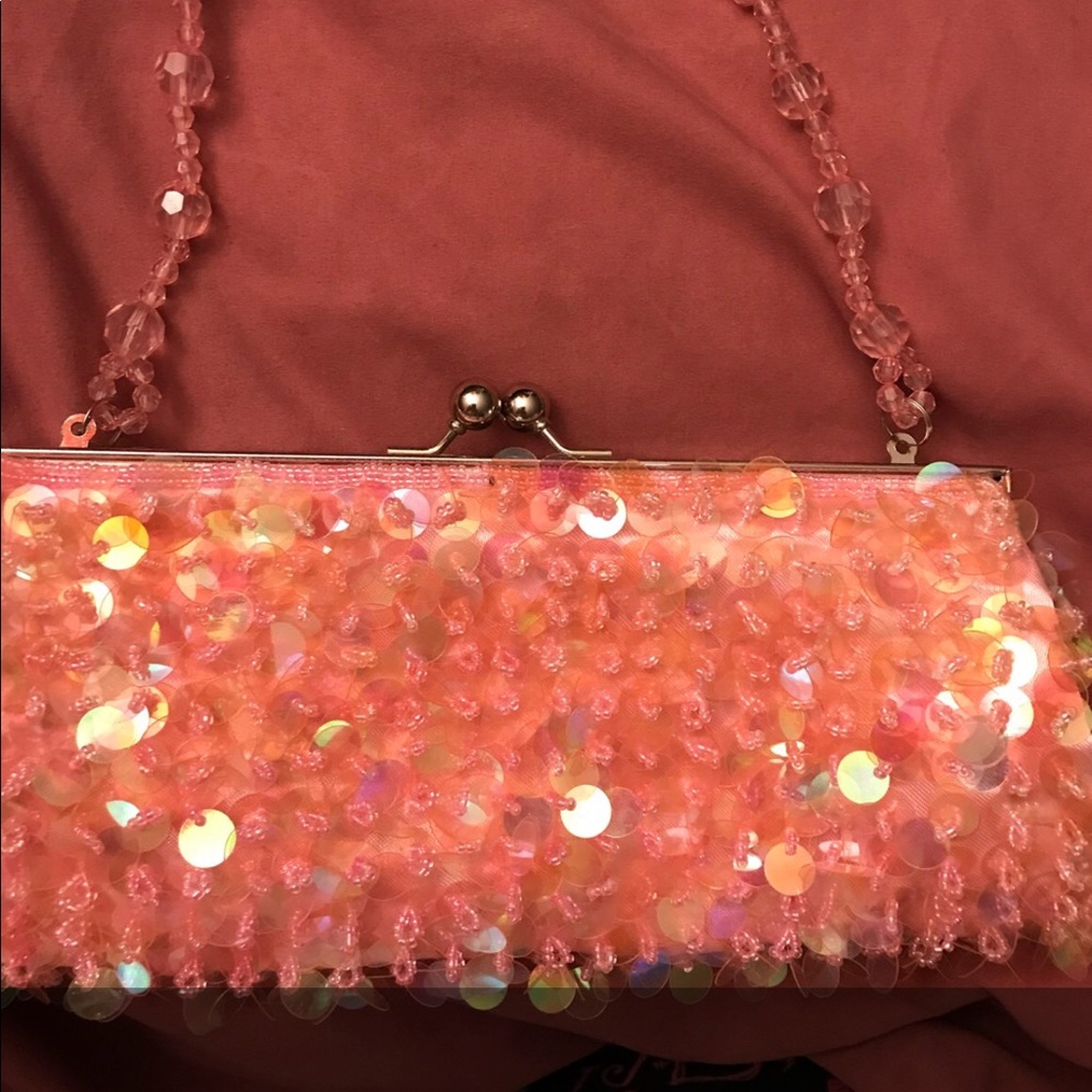 Vintage Beaded Purse- Pink